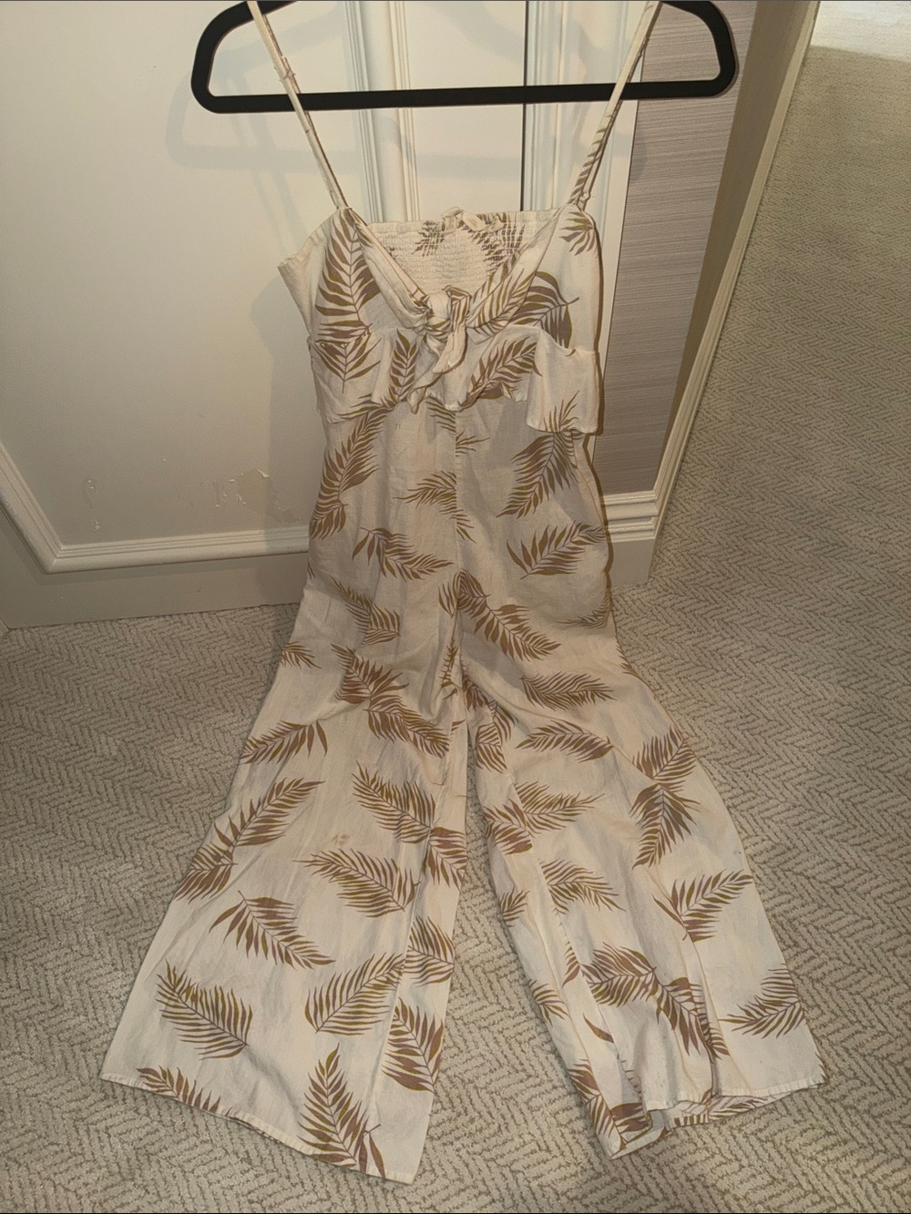 Women’s Billabong Jumpsuit with Brown Leaf Print